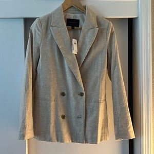 NWT Banana Republic cream linen blend double breasted blazer